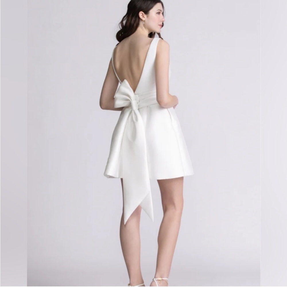 By Watters Naya Bow Back Dress Anthropologie BHLDN Ivory Bridal - Size 6